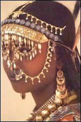 An Afar Sultana of Tadjoura Djibouti. Her jewelry
  reflects the trade of Ethiopia, Yemen and India.