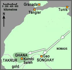 Jews' route from Fezzan to Air to the Haudh and Takrur