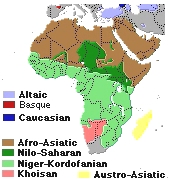 Map of African language families